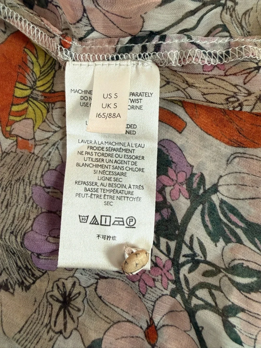 Anthropologie Marais Woodland Owl Floral Tiered Maxi Dress Small Boho - Picture 6 of 9
